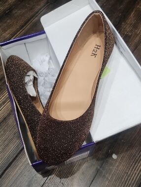 Bronze Glitter Flats